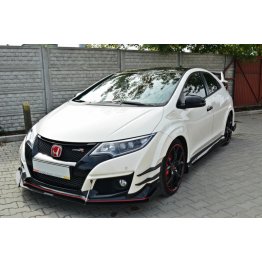 Накладка сплиттер на передний бампер вариант 3 на Honda Civic IX Type R